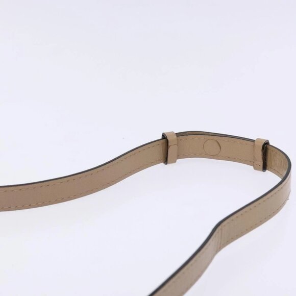 SAINT LAURENT Embossing Shoulder Bag Leather Beige Gold Auth 137993 - Picture 9 of 16